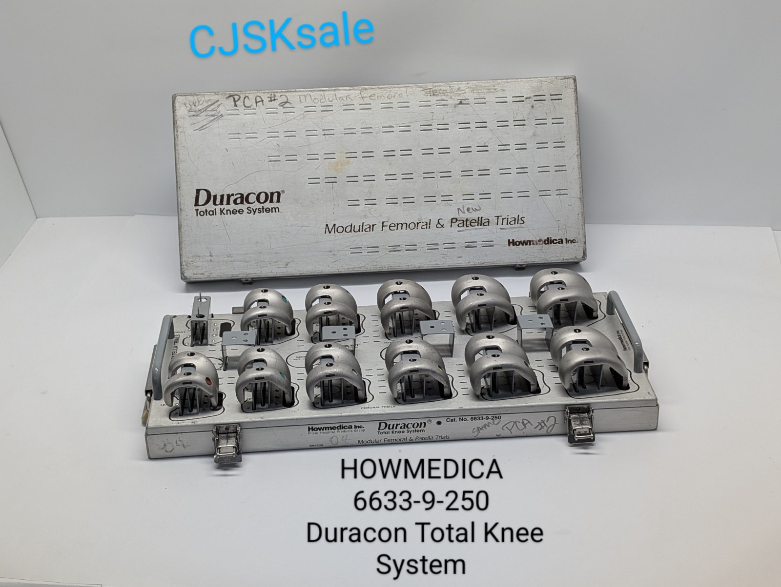 HOWMEDICA 6633-9-250 Duracon Total Knee System Modular Femoral Patella Trials