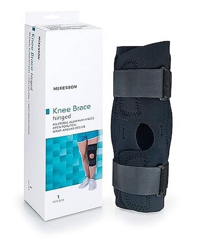 McKesson Open Patella Popiteal Hinged Knee Brace Black X Large 23-25.5″ XL NIB