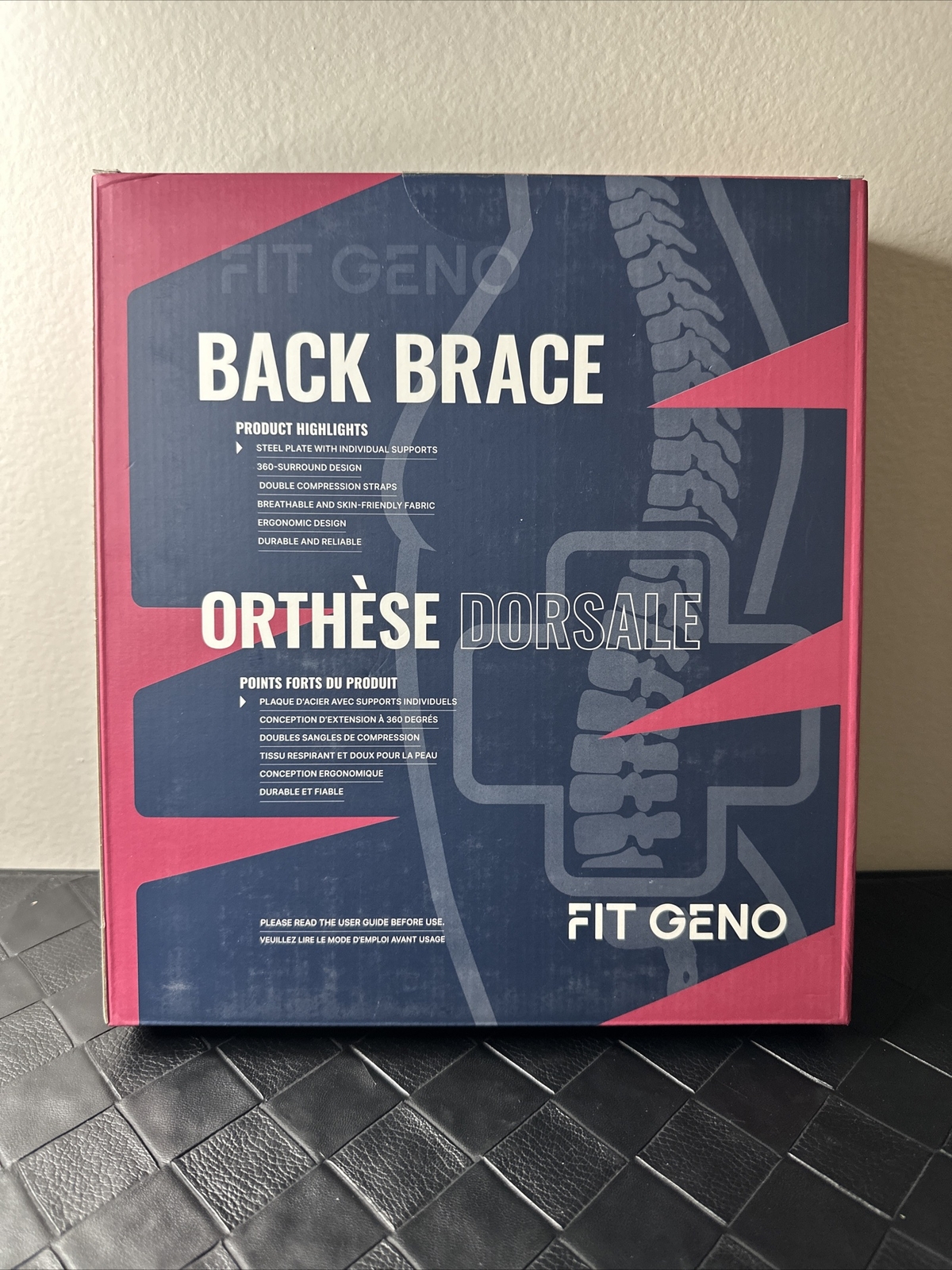 Fit Geno Back Brace for Men and Women Size Large (37.50-53 In.) Free Shipping