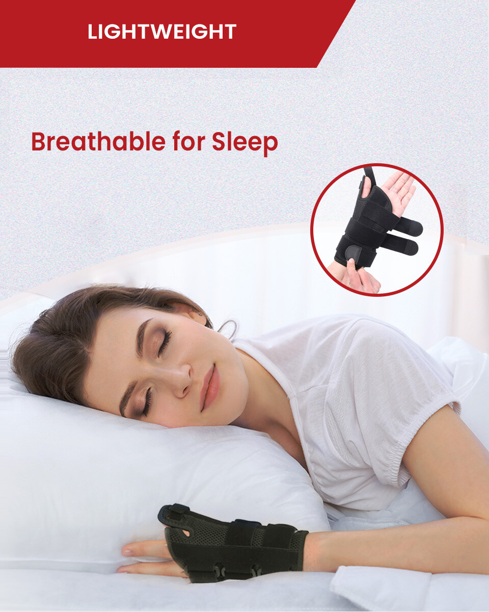 Hurmoya Wrist Brace for Carpal Tunnel Night Sleep Support with Adjustable Splint