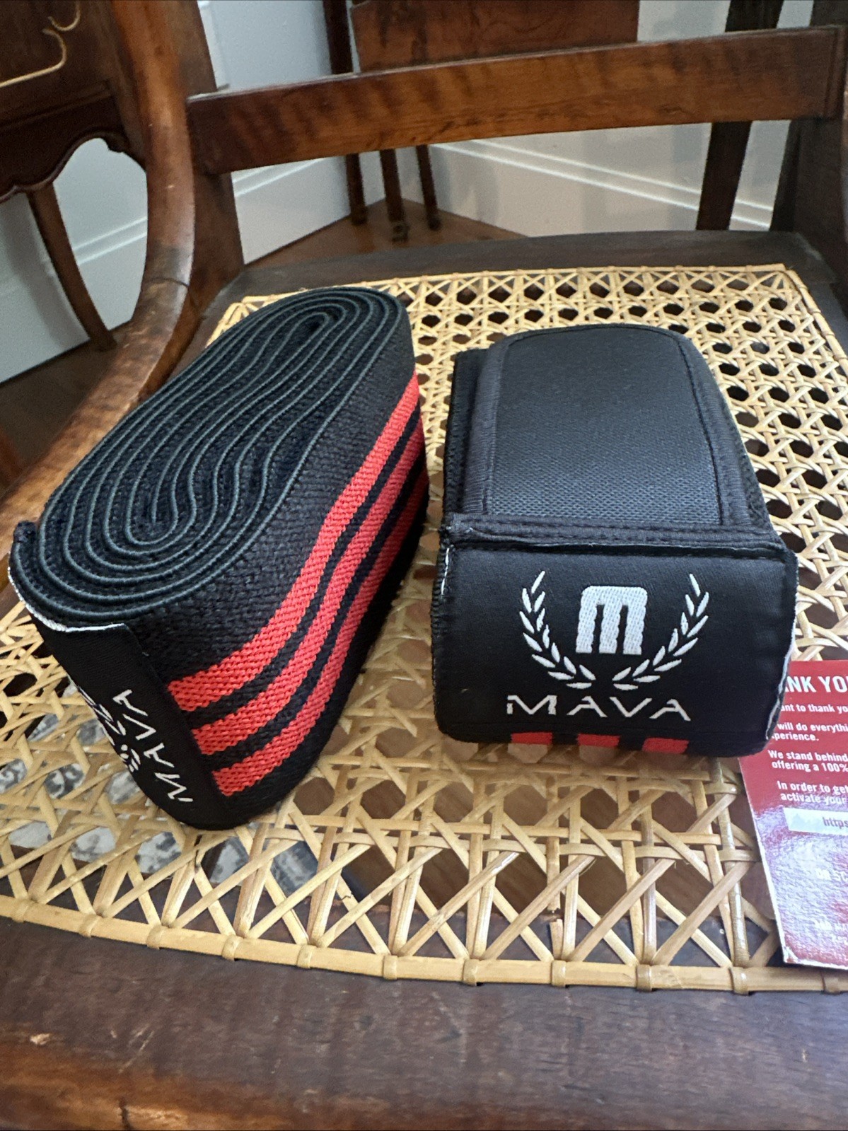 Mava Sports Knee Wraps for Men & Women, 72″ Elastic Support, Pair