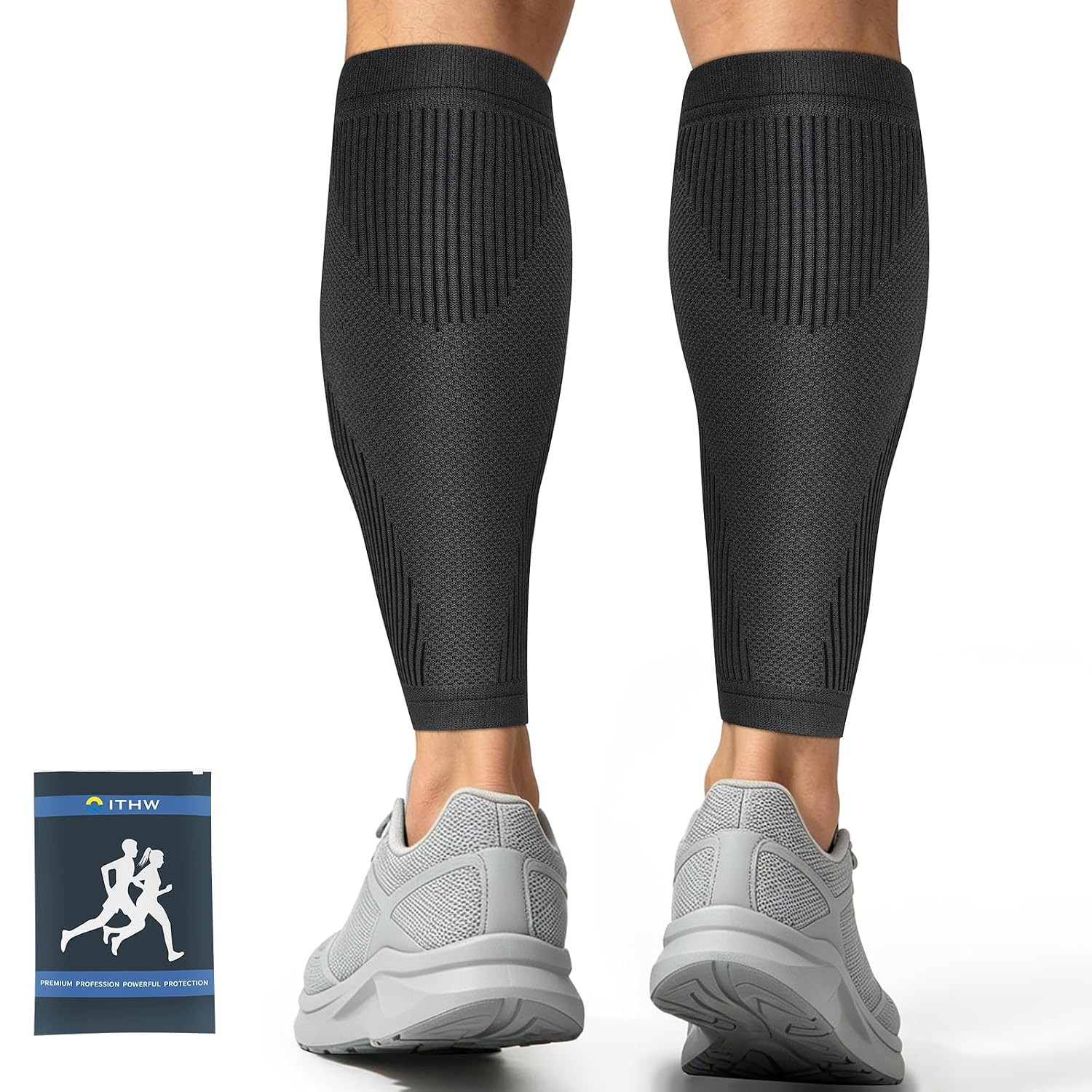 Flat Knit Calf Compression Sleeves for Men & Women, Shin Splint Relief | Premium