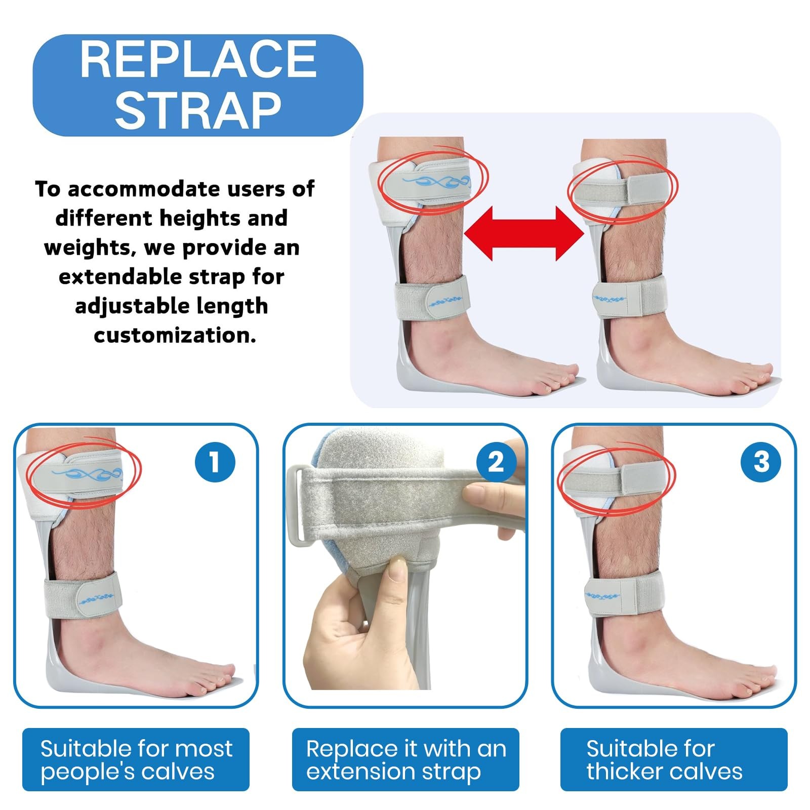AFO Drop Foot Stabilizer Brace Ankle Orthosis Assist Walking Large Right