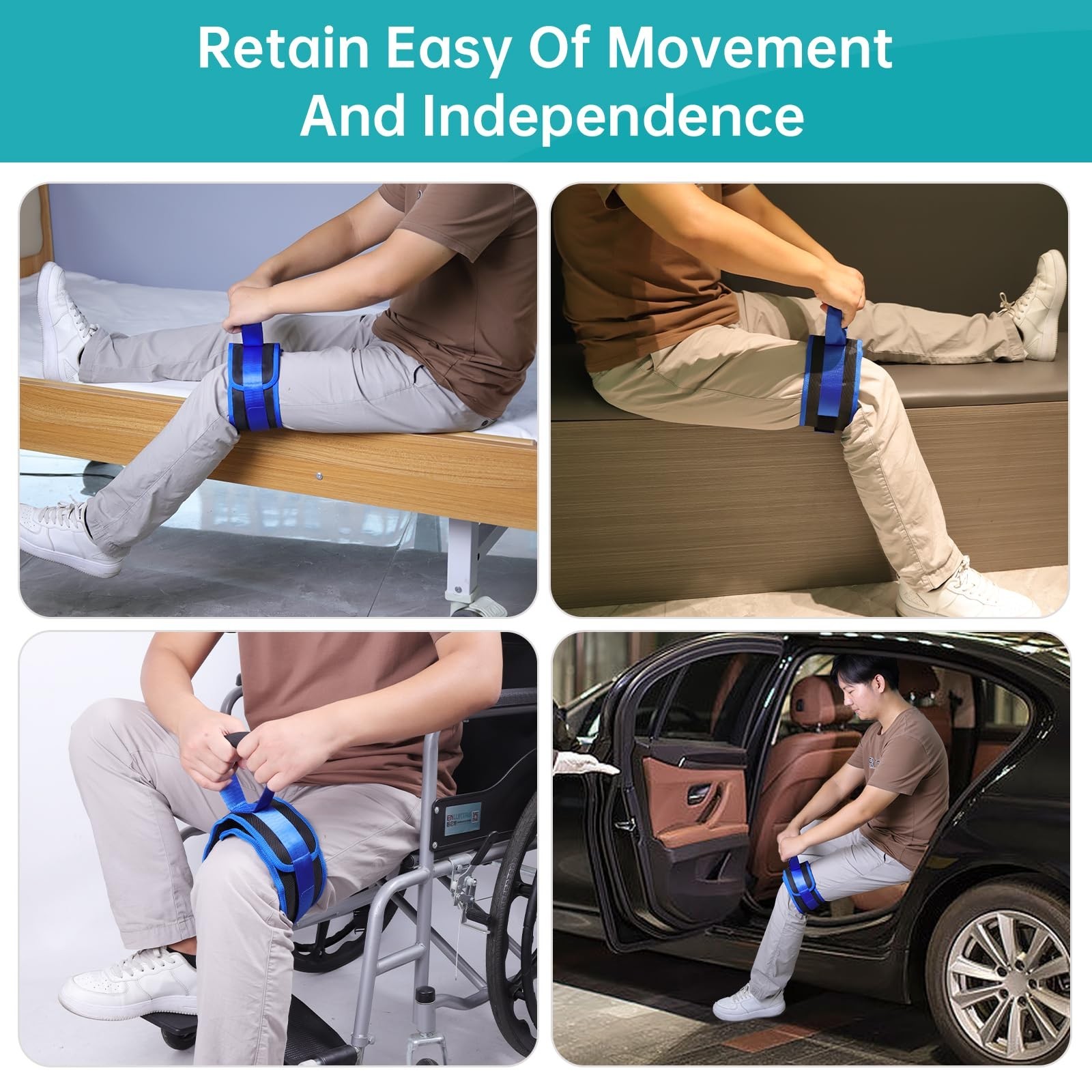Thigh Lifter Straps (2 Pack) – Leg Lifter for Limited Mobility, Knee Recovery Ai