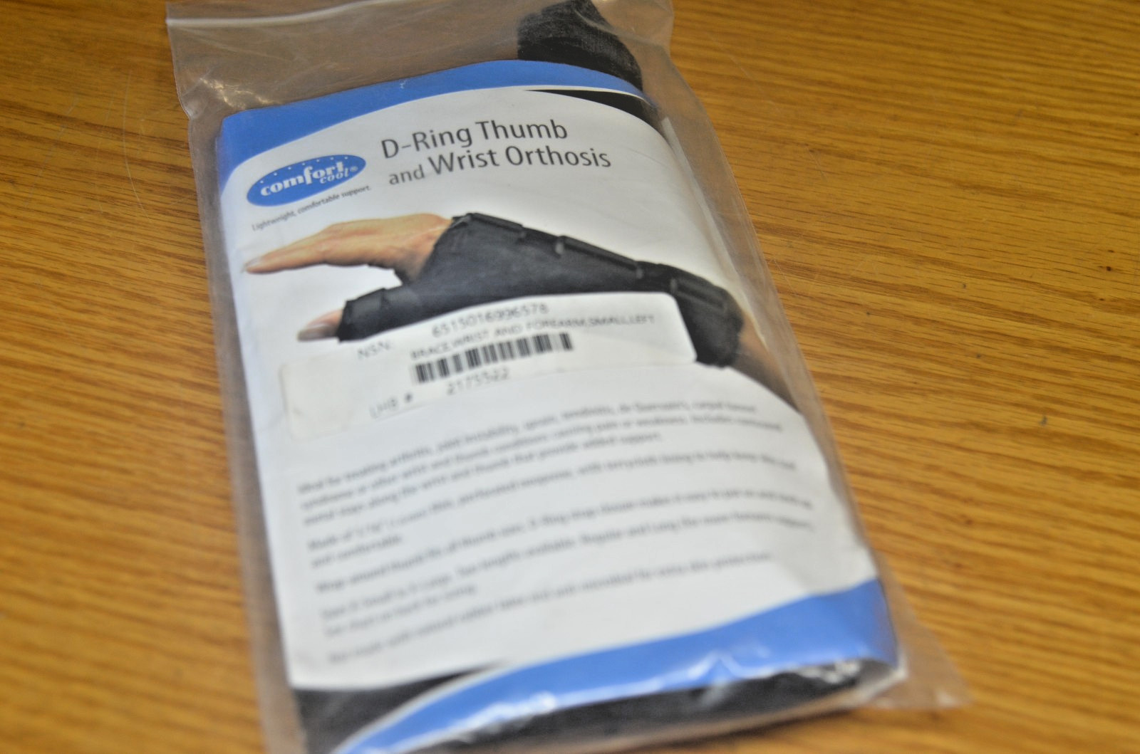 Comfort Cool D-Ring Thumb & Wrist Orthosis NC91263 R/S Long (2-B)