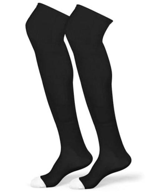 High Football Socks Multiple Sizes over the Knee Medium Black and White