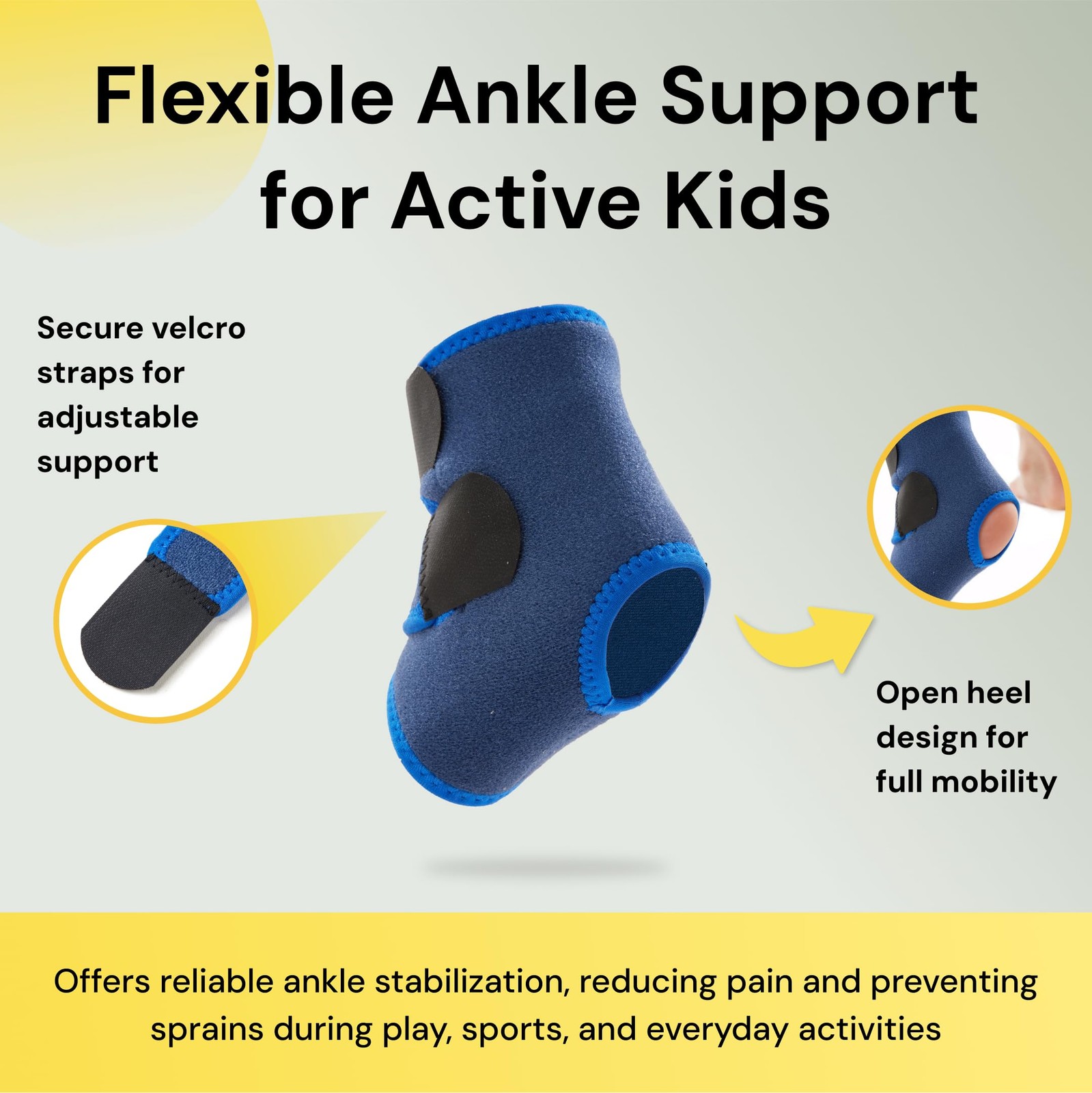 Kids Ankle Brace – Youth Sports Support for Boys & Girls Adjustable Foot Stab…