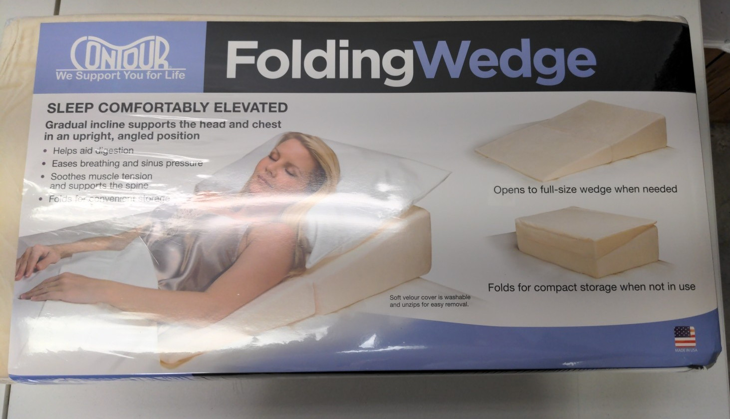 Contour Folding Bed Wedge Sleep Elevated Support Head Chest 7x24x24 Sealed