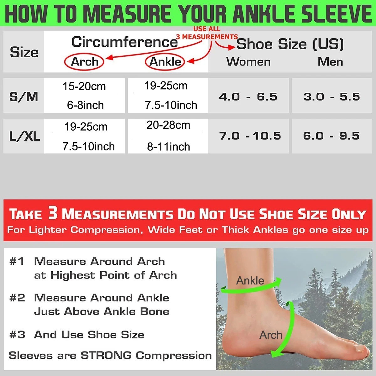 1Pair Ankle Brace Compression Sleeve Plantar Fasciitis Support