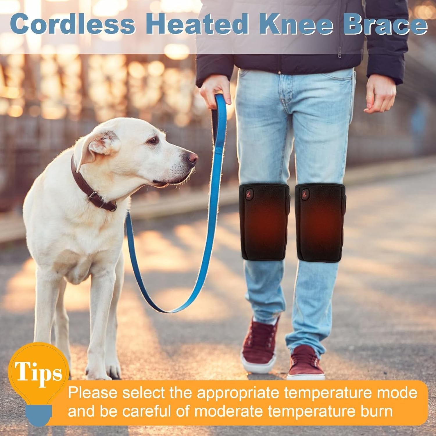 Heated Knee Brace Cordless 3Mode 3000mAh Pair Arthritis Warmer Wrap Men Women