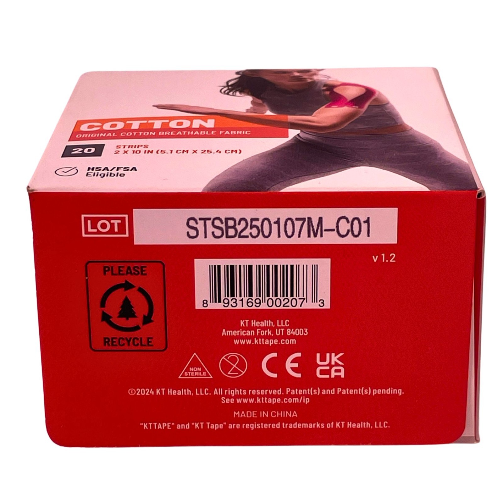 KT Tape Cotton Kinesiology Tape 20 Strips Pink 2 Pack New