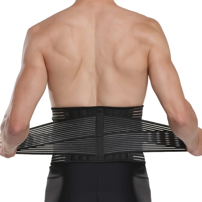 Lower Back Support Brace Lumbar Waist Belt Double Pull Breathable Belt Men Women