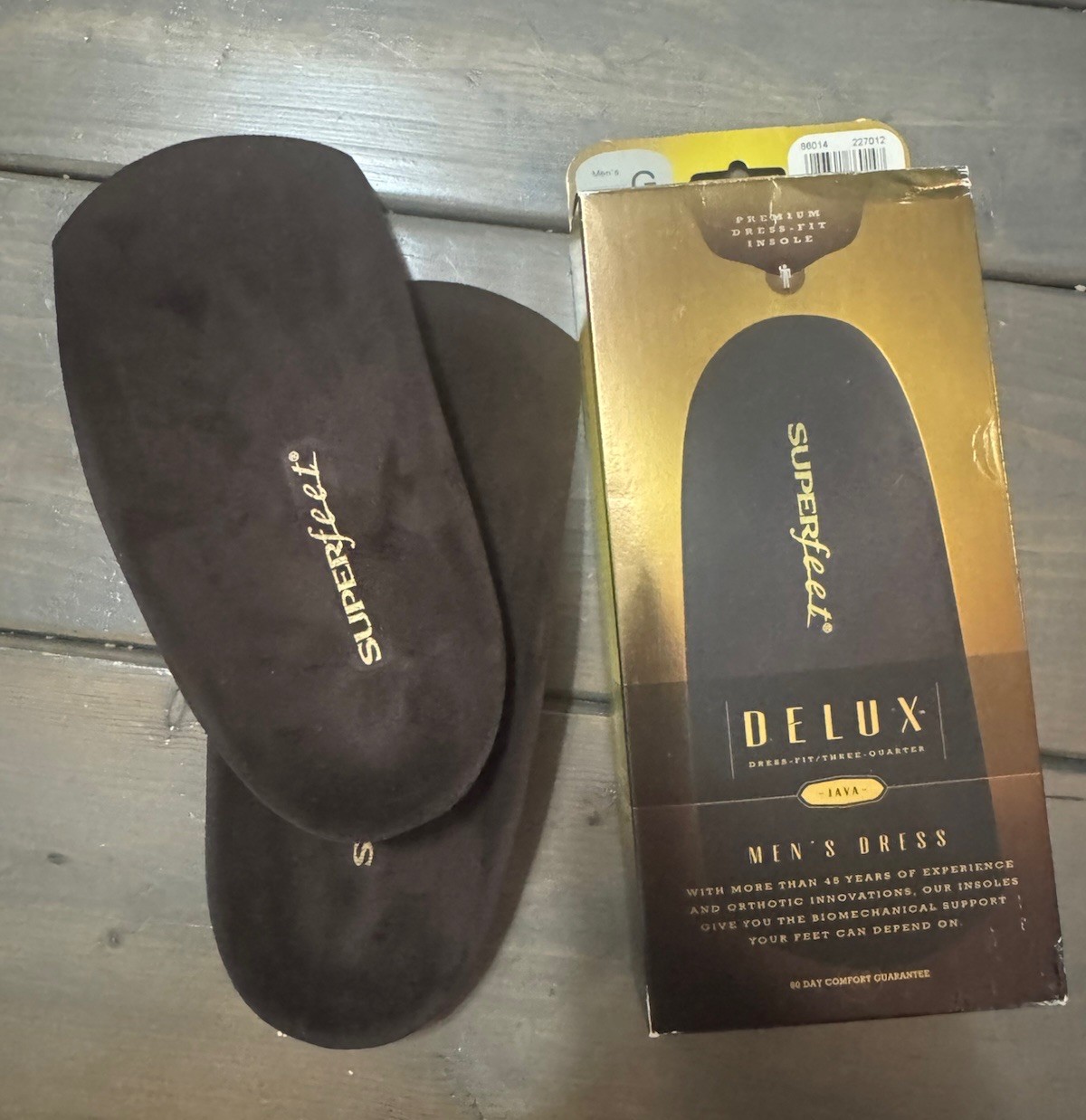 Superfeet Delux Men’s Dress Insole, 3/4 Length, Size G, 13.5 15