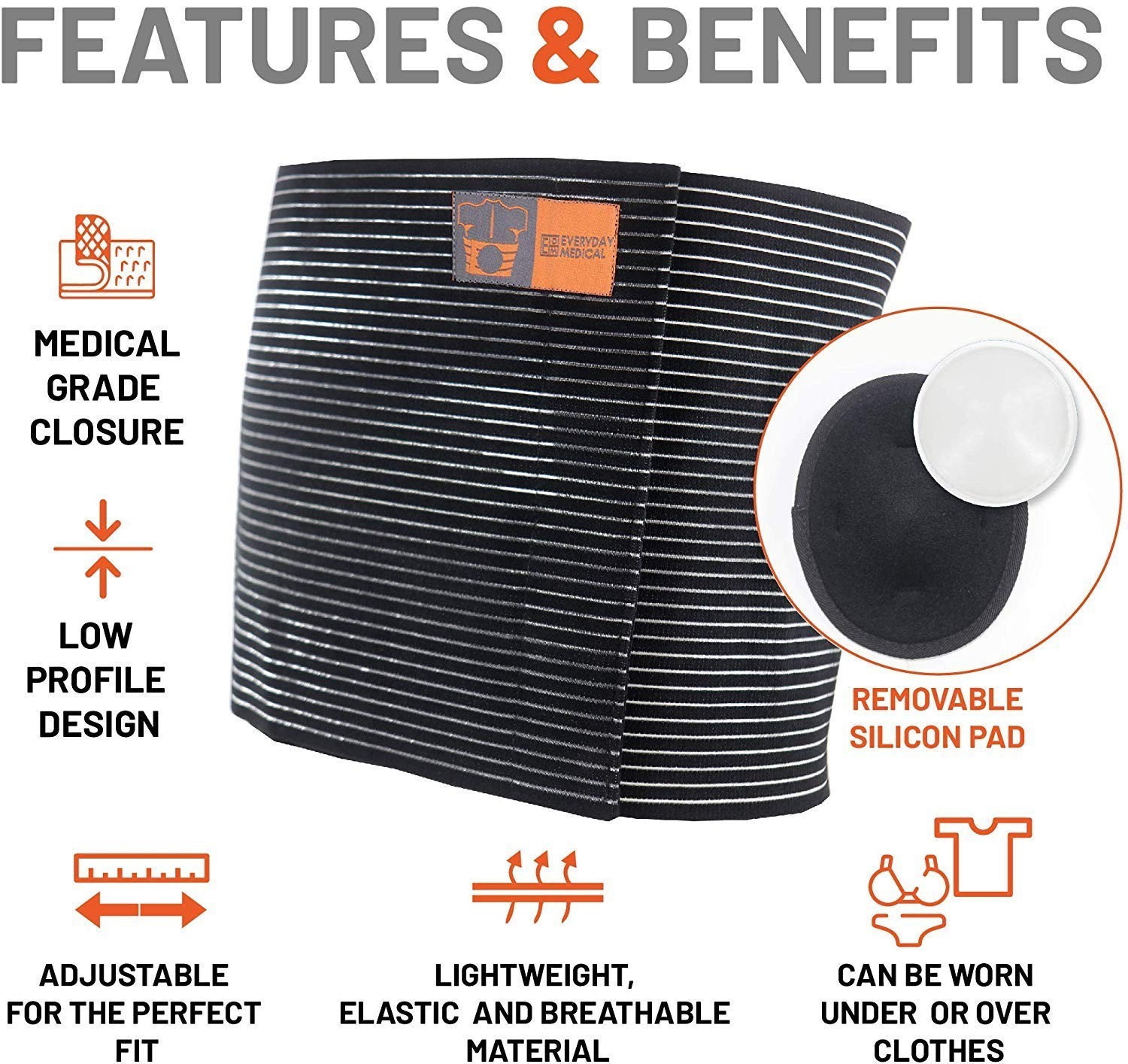 Plus Size Umbilical Hernia Belt for Women | Hernia Binder for Men | Navel, Ve…