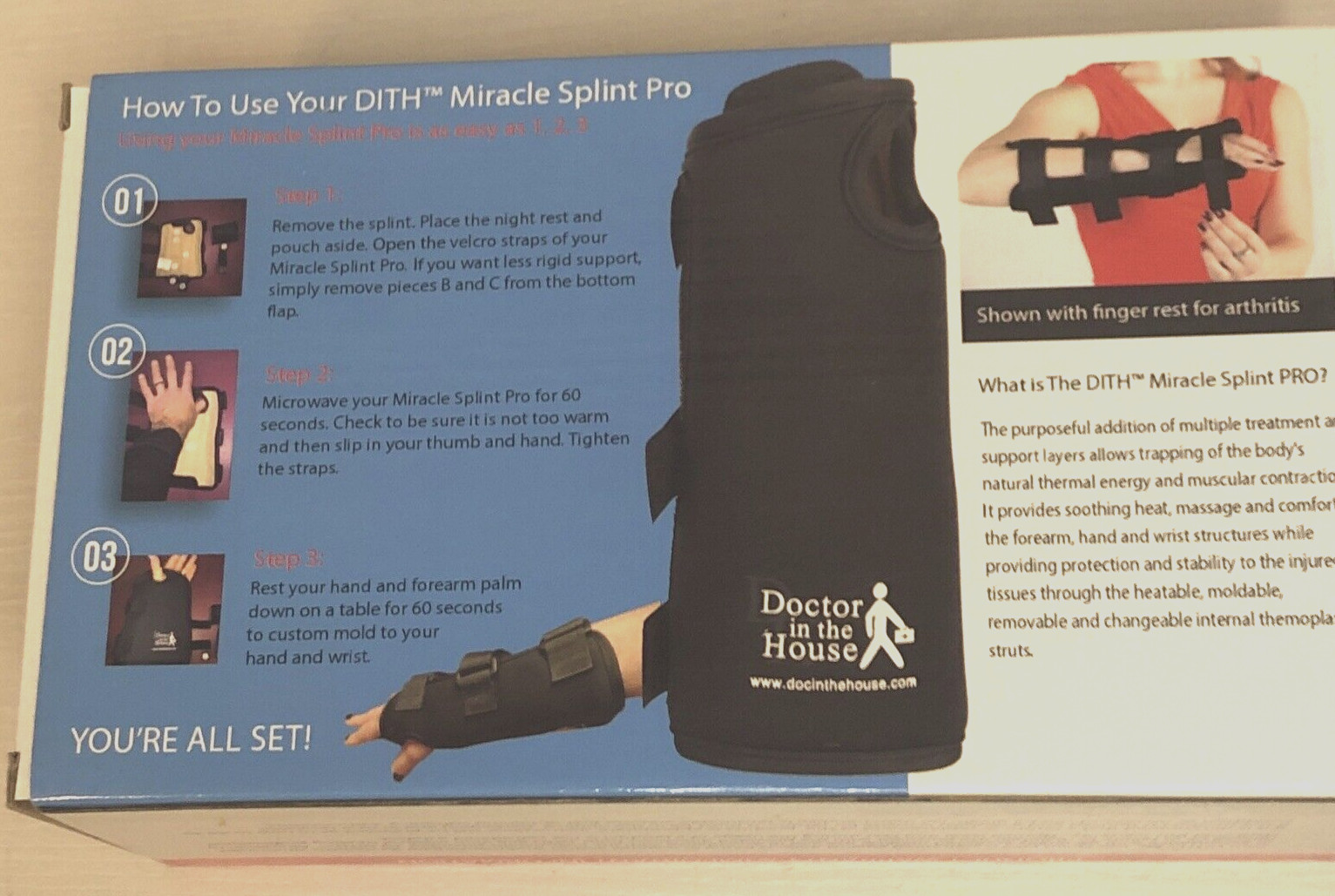 Doctor In The House, The (DITH) Miracle Splint Pro Carpal Tunnel Right Hand NEW
