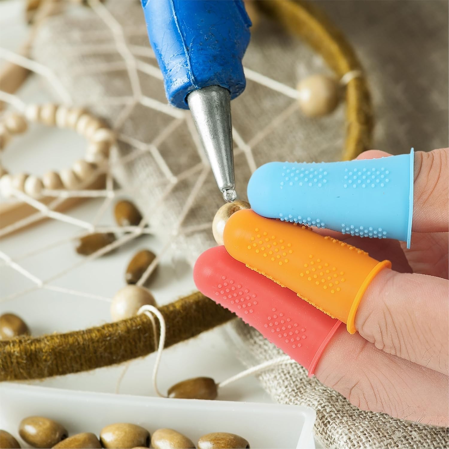 – Hot Glue Gun Finger Protectors, 24 Pcs, Silicone Thimble Finger Guard for Hot