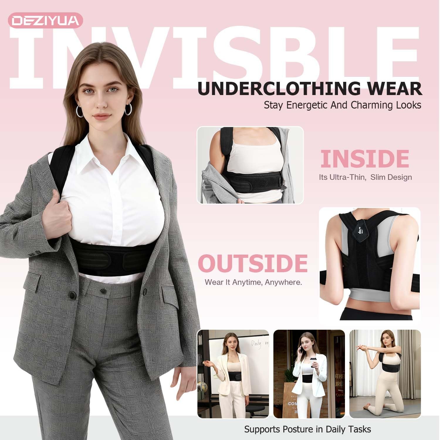 Deziyua Posture Corrector Back Brace For Women And Men Shoulder Straightener
