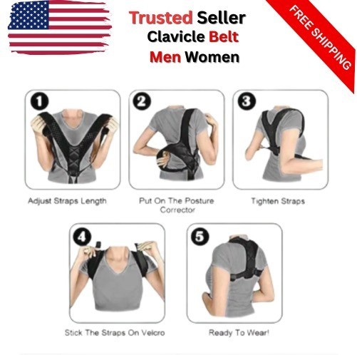 Posture Corrector Support Magnetic Back Shoulder Brace Belt Band For Men Women