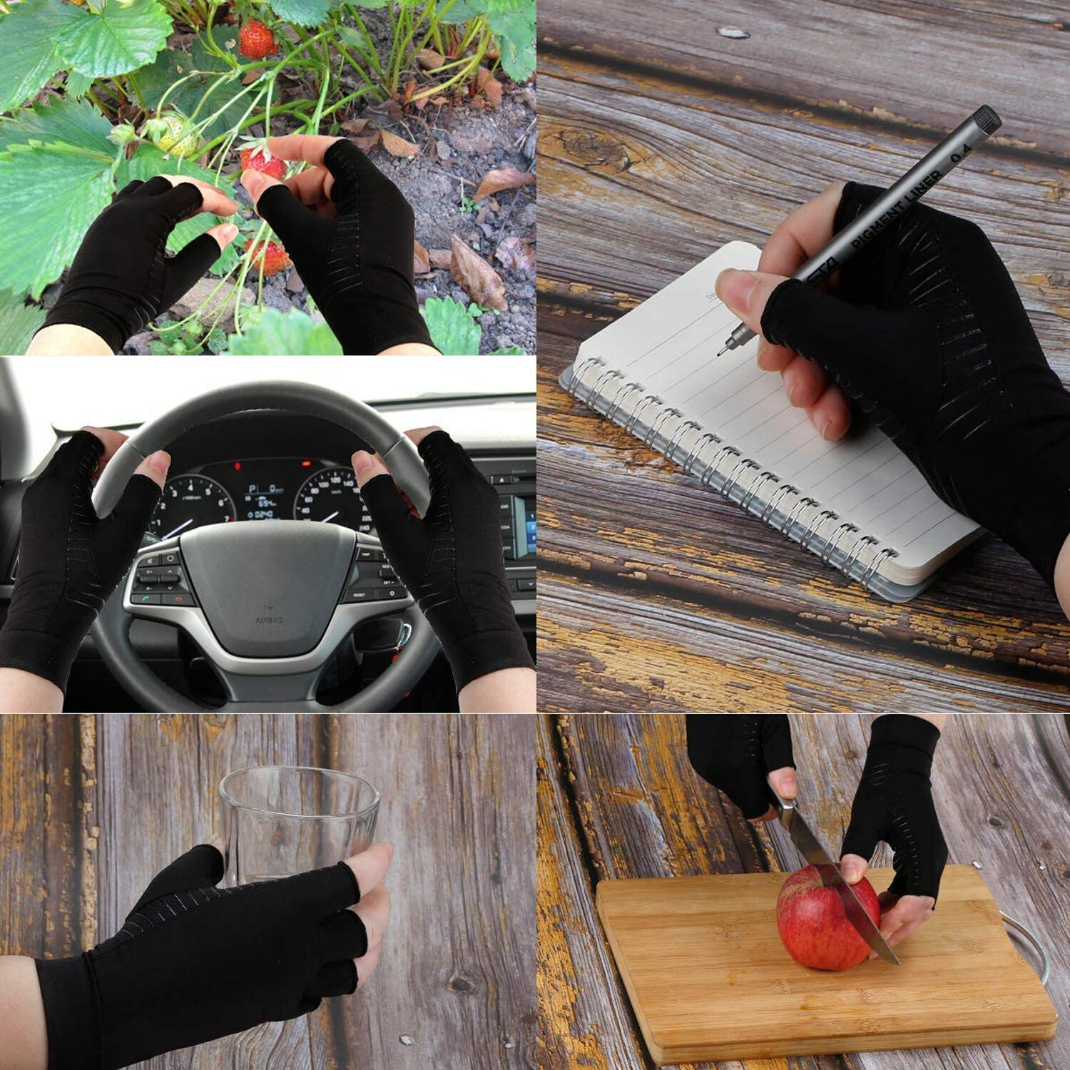 Copper Arthritis Gloves Compression Sleeve Brace Sport Work Hand Pain Relief US