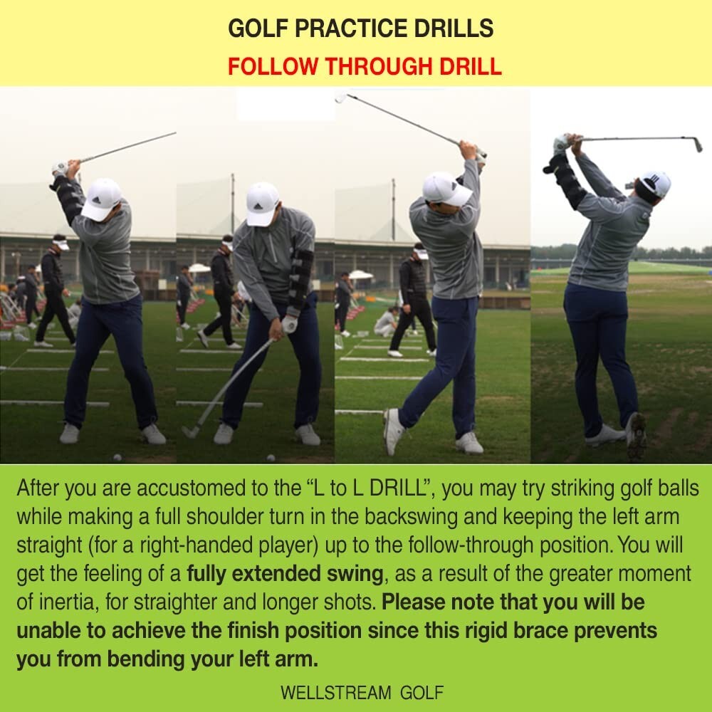 Golf Swing Improvement Tool – Patented 2 lb Weighted Elbow Brace for Precision