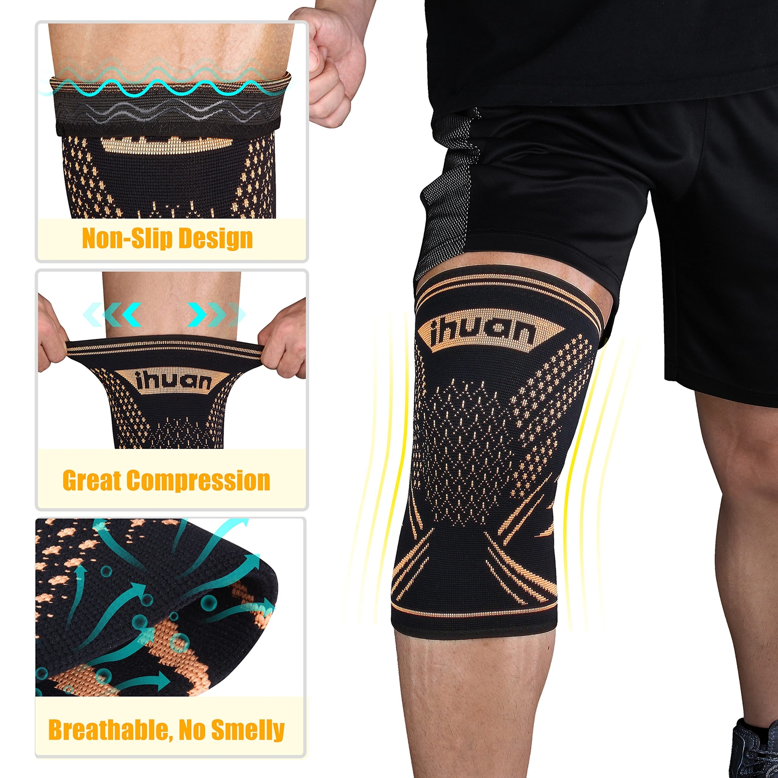 2 Pack Copper Knee Brace Compression Sleeves – Upgrade Support for Knee…