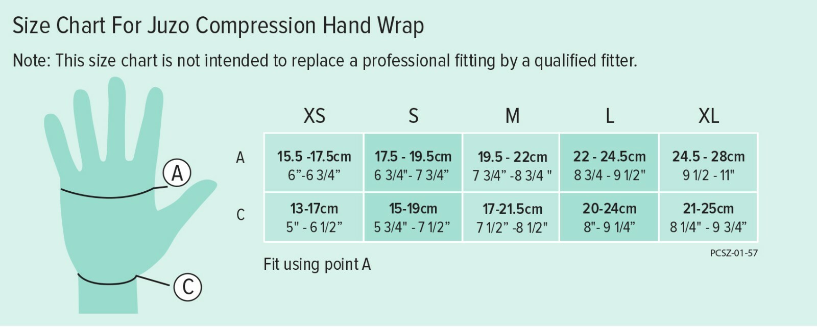 COMPRESSION HAND WRAP/GAUNTET by JUZO, Reversible Black/Beige Wrap, All Sizes