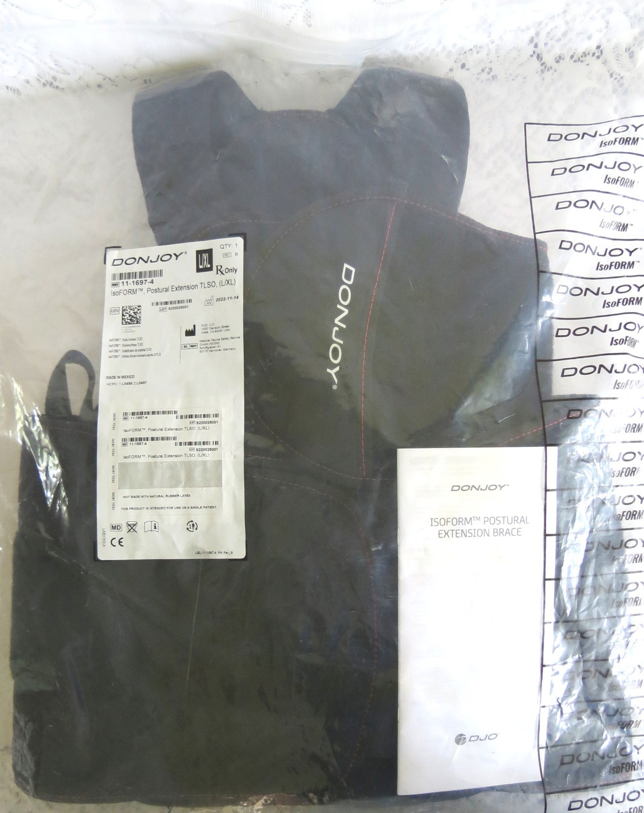 DonJoy Isoform Postural Extension TLSO Back Brace Size L/XL 11-1697-4 New in pkg