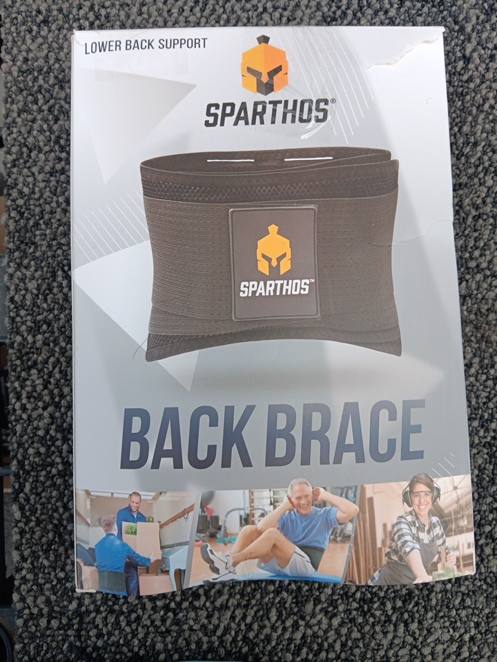 Sparthos Lower Back Brace Support Size Small Black SSBBR02 Open Box NEW
