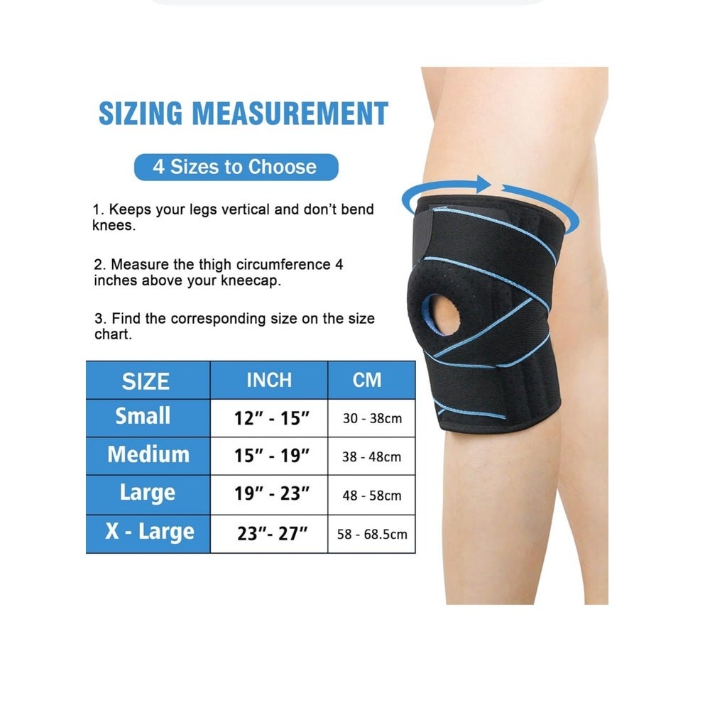 Moxita Knee Brace Black Blue Knee Pain Tendinitis Arthritis