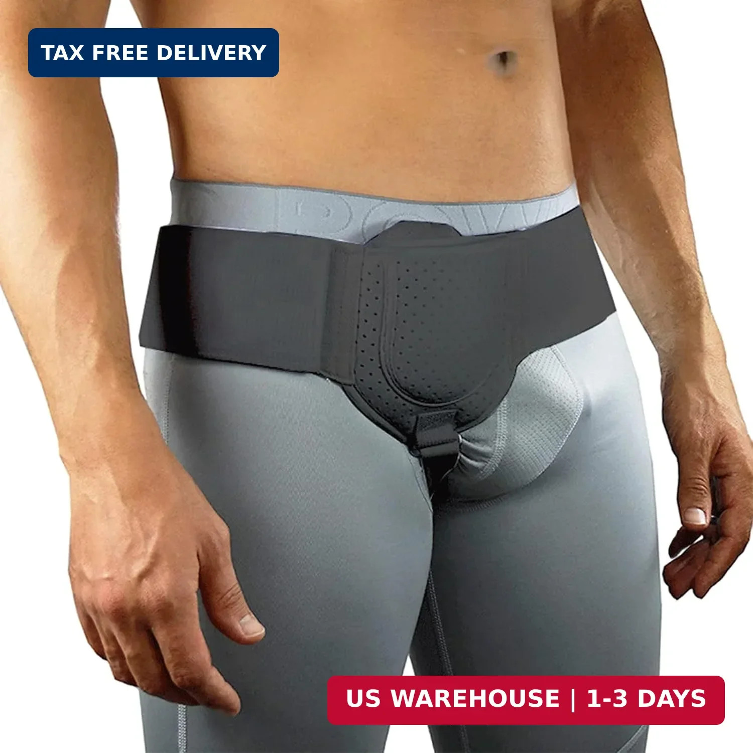 Adjustable Hernia Belt Truss for Men and Women – 30″ to 55″ Waist Support with R