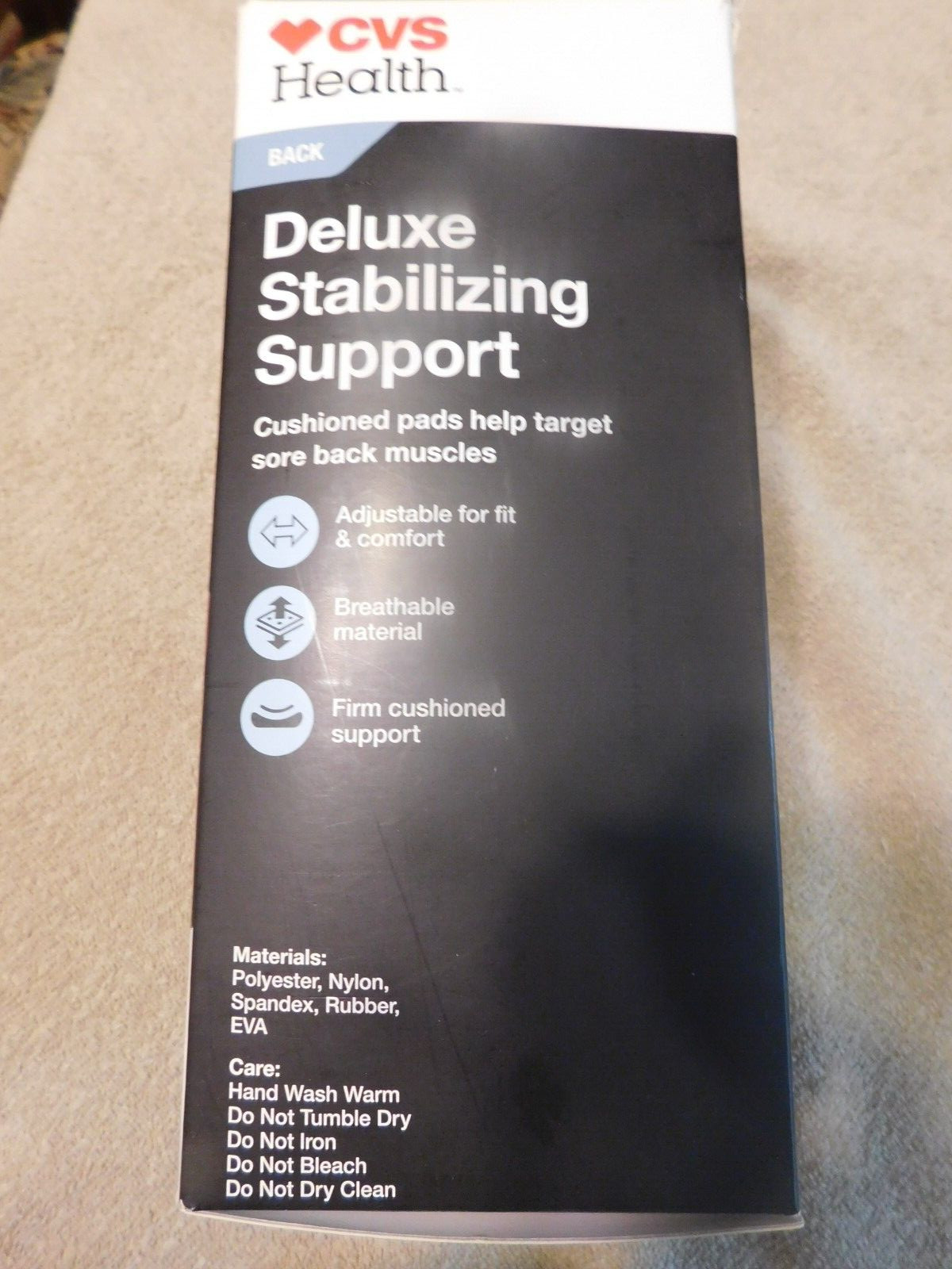 DELUXE STABILIZING SUPPORT FOR BACK, NIB, SM/MED, FIRM SUPPORT