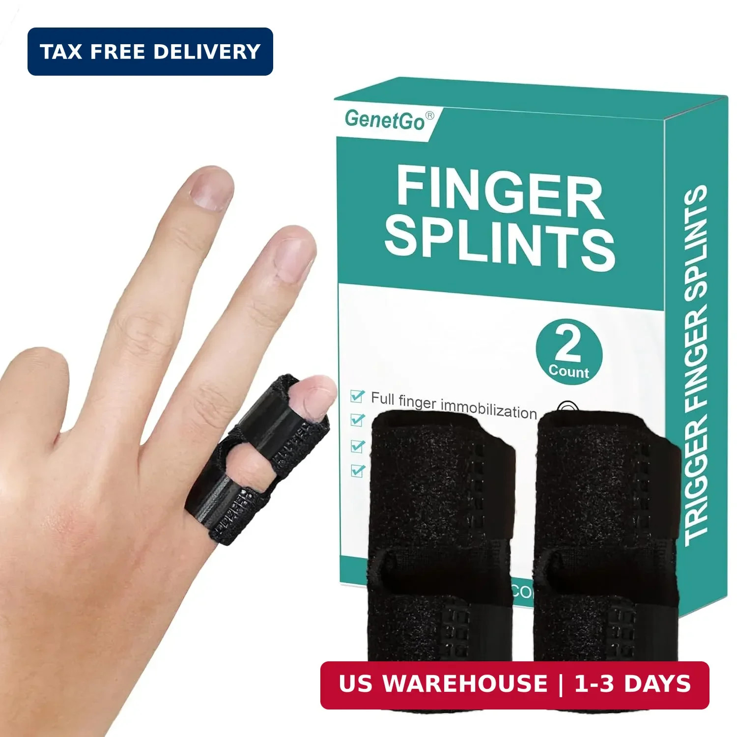 Small Trigger Finger Splint Pinkie Finger Brace for Broken Finger – 2 Pack FAST