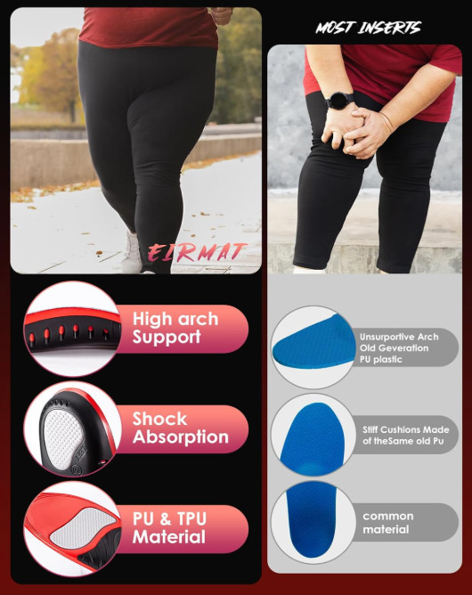 Plantar Fasciitis High Arch Support Insoles for Men Women, Arch Support Inserts