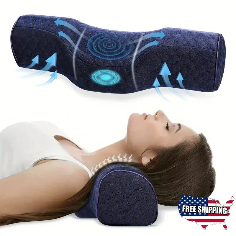 Cervical Traction Pillow Neck Shoulder Relaxer Chiropractic Stretcher for Pain R