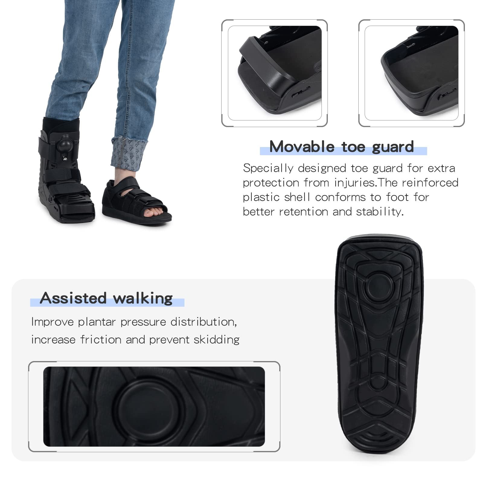 GHORTHOUD Air Cam Walker Fracture Boot Medical Inflatable Walking Boot Orthopaed