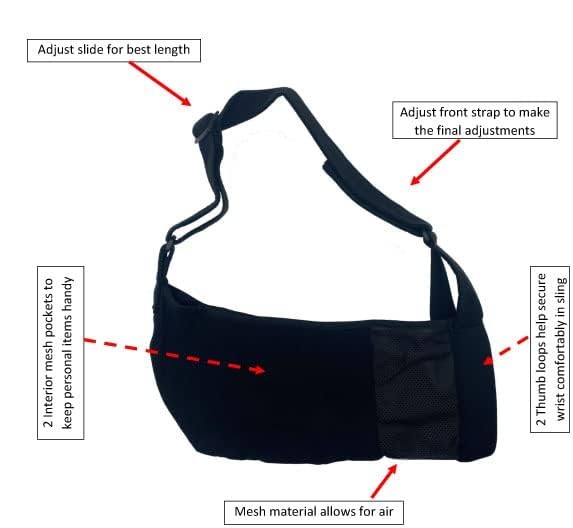 Deluxe Arm Sling With Thumb Loop Universal Size Shoulder Immobilizer Brace