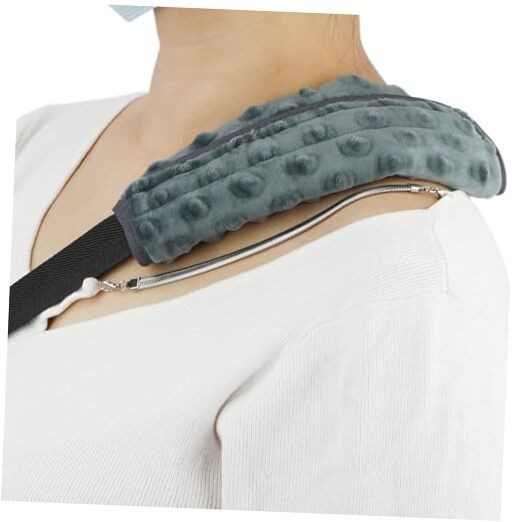 1Pc Arm Sling Padding for Neck Arm Sling Strap Cushion Minky Dot Dark Gray-1pc
