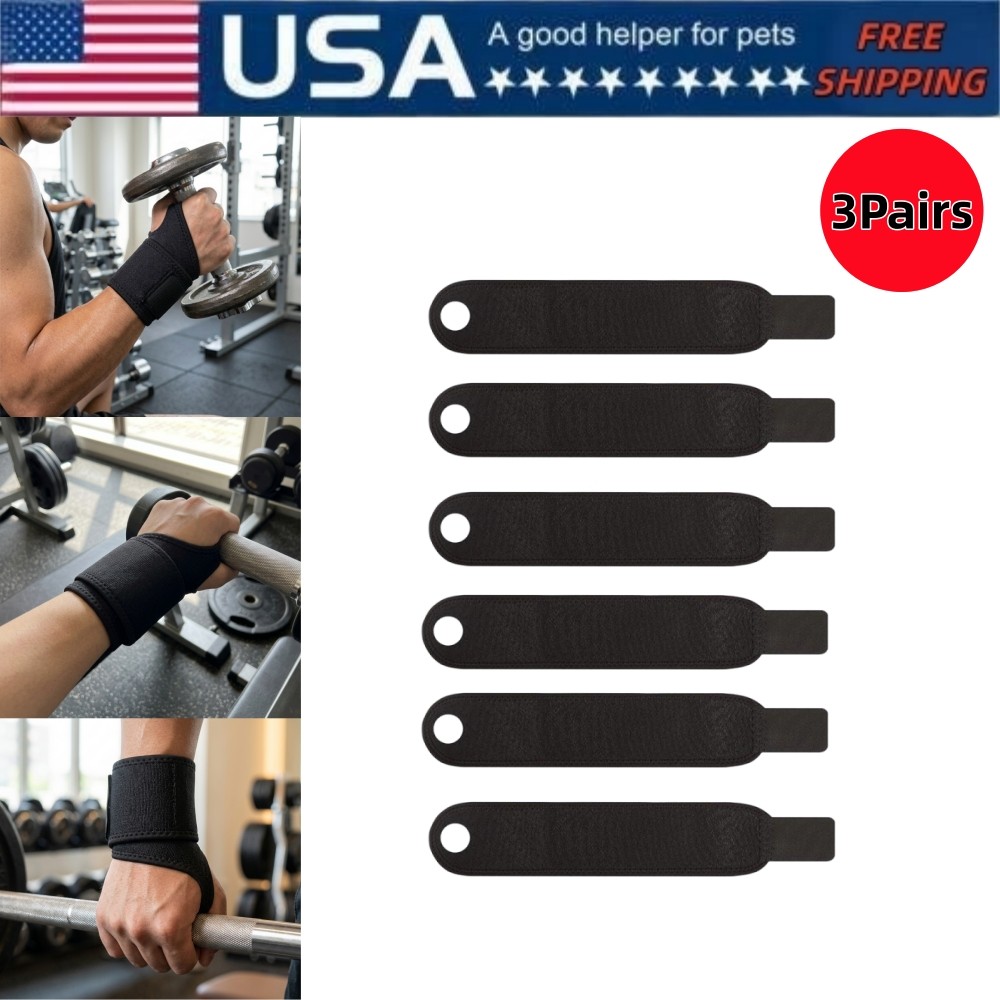 Support Wraps for Gym & Recovery, 3Pairs Adjustable Wrist Compression Braces