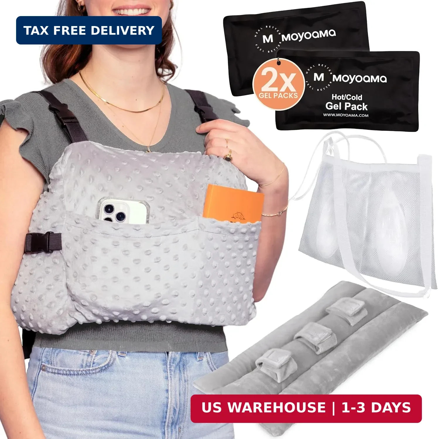 MOYOAMA Post Mastectomy Pillow – Hands-Free Protection with Secure Strap & Easy-