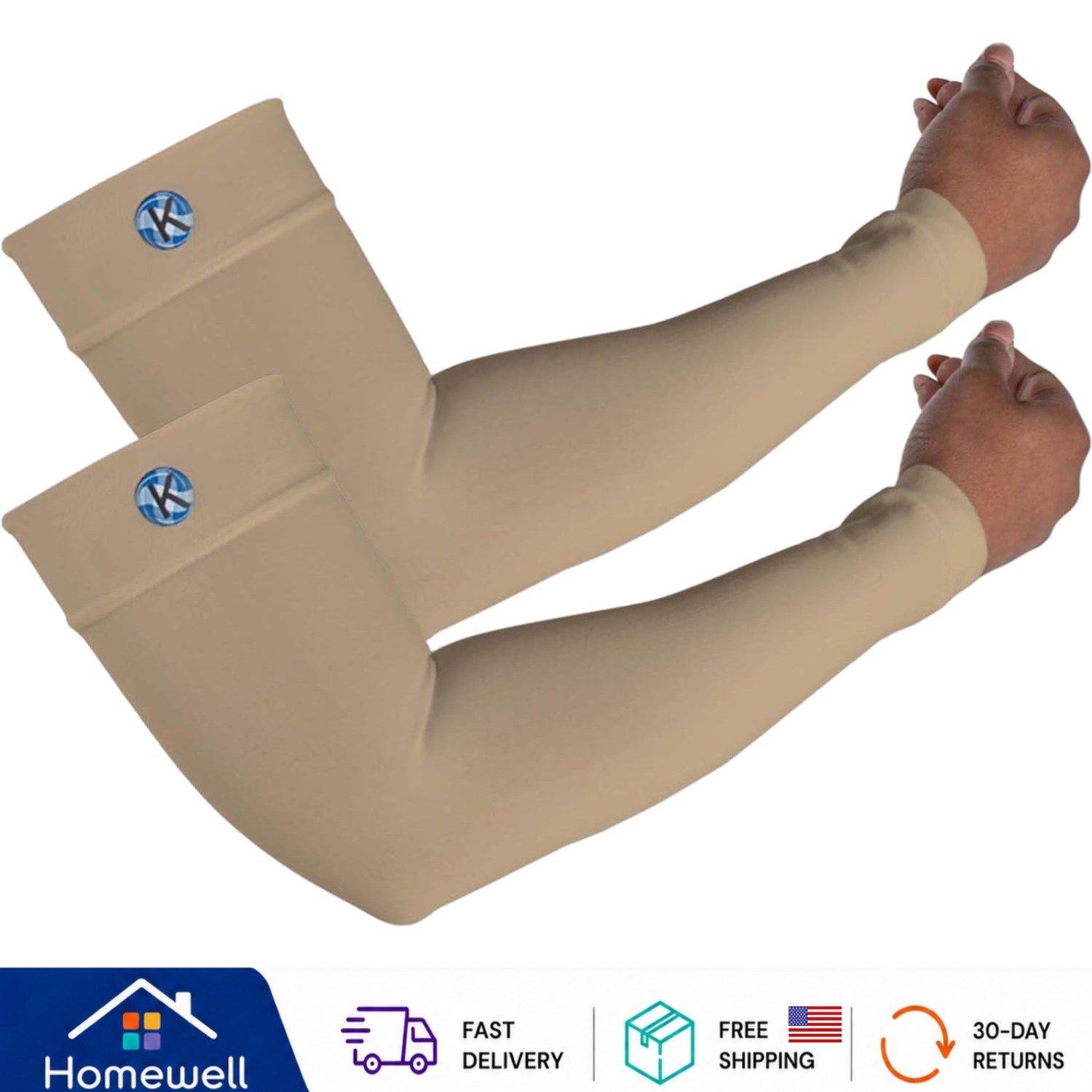 XX-Large Arm Compression Sleeves for Men and Women – Sports & UV Protection