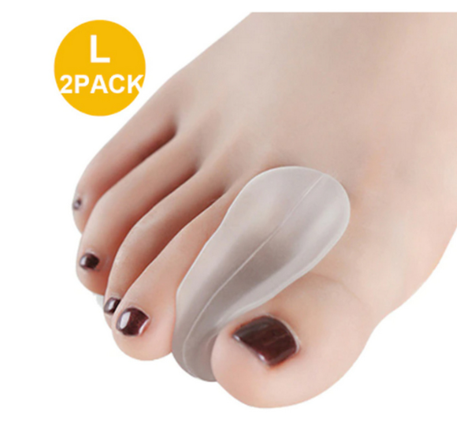 1 Pair Silicone Orthotic Toe Corrector Seperator Wedge Hallux Valgus Large