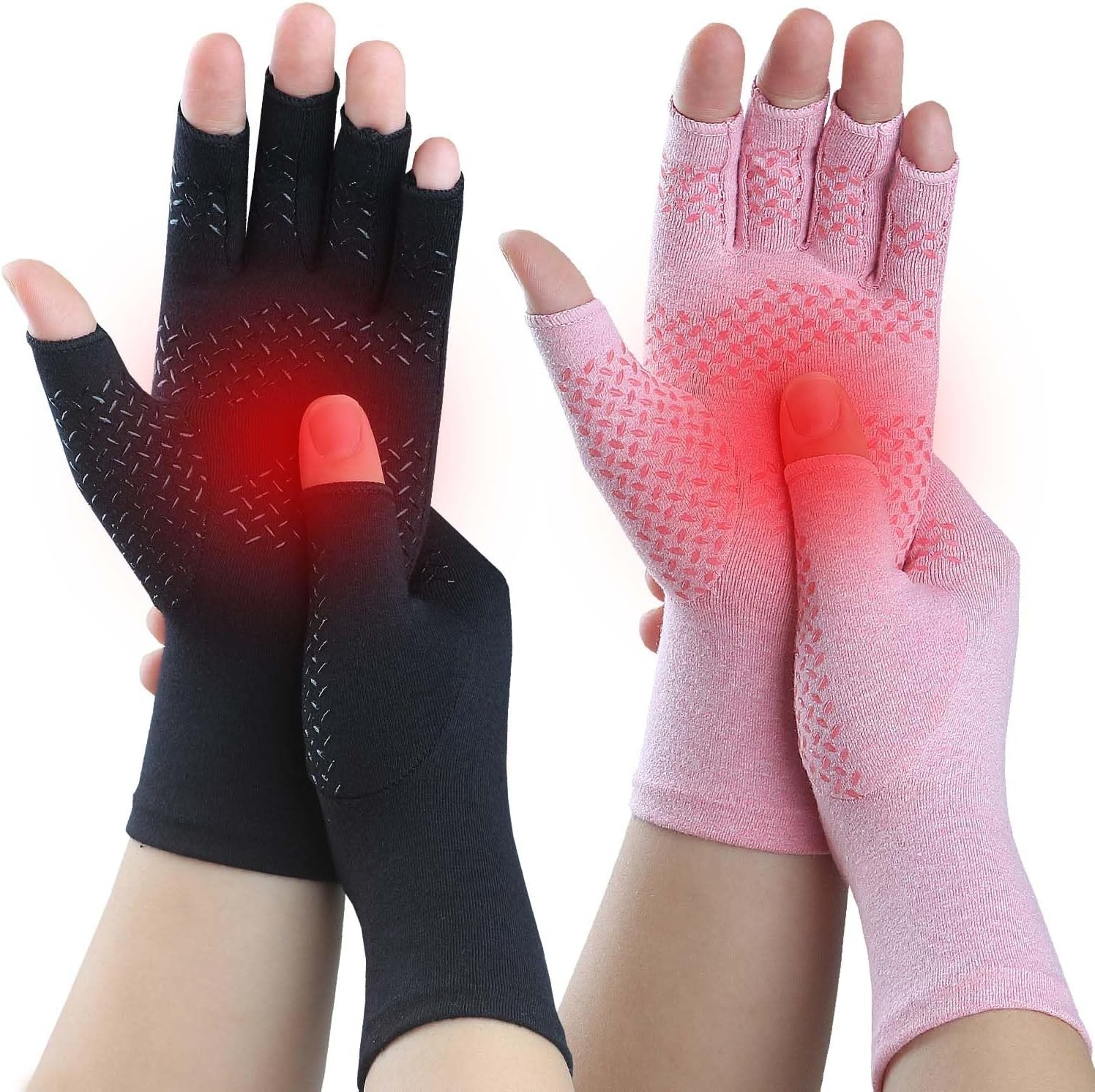4 Pair Compression Gloves for Carpal Tunnel Pain Fingerless Arthritis Hand Glove