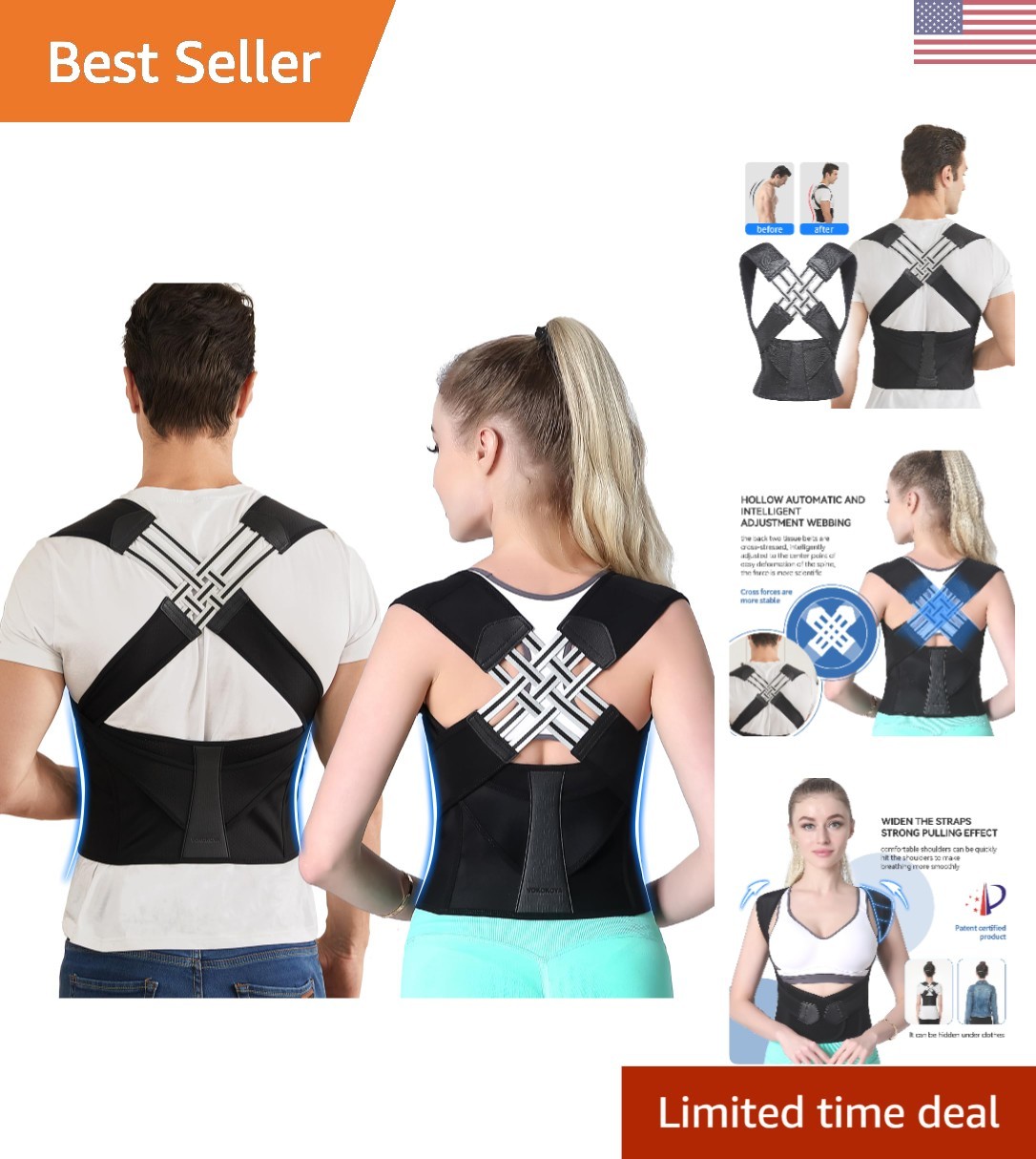 Large Invisible Posture Corrector for Adults – Ease Back Pain & Improve Posture
