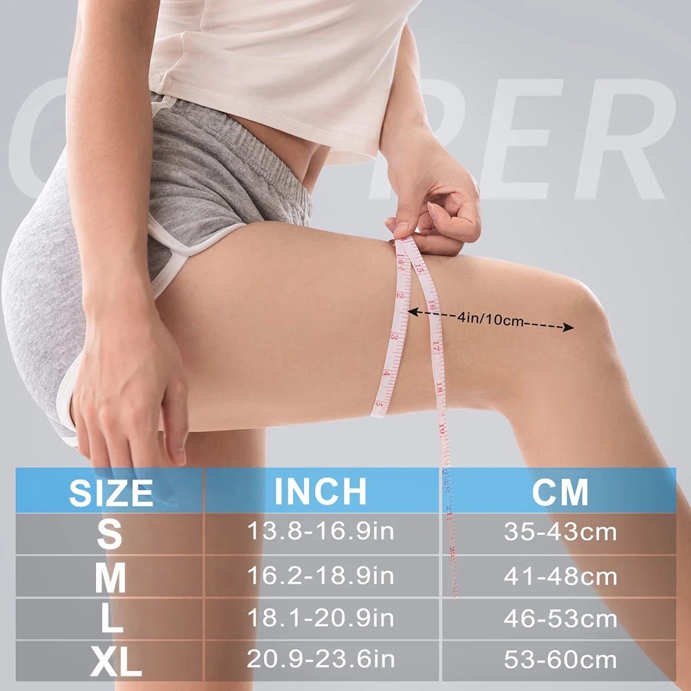 2x Knee Sleeves Copper Silver Compression Brace Support Sport Joint Injury Pain