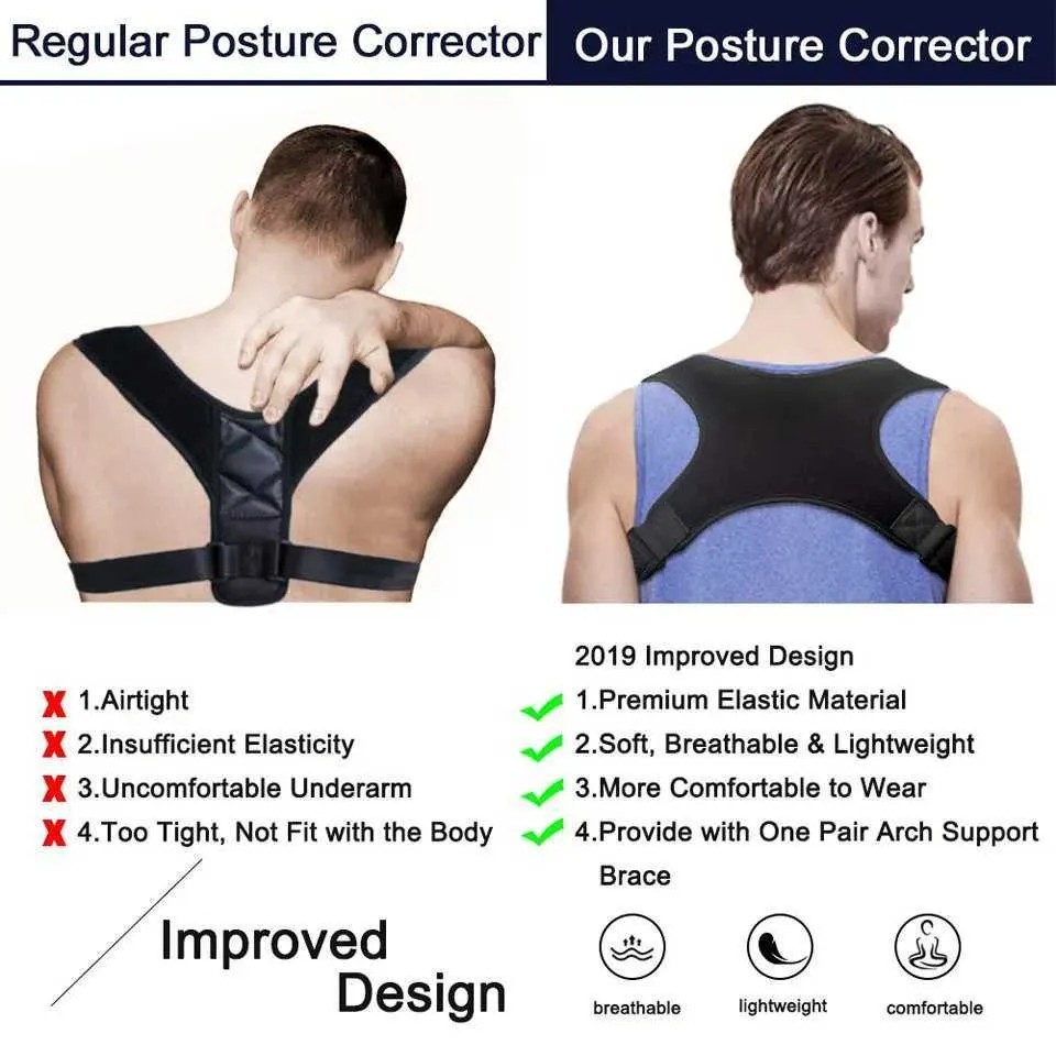 Upper Back Pain Relief Comfortable & Effective Back Brace for Better Posture M/L