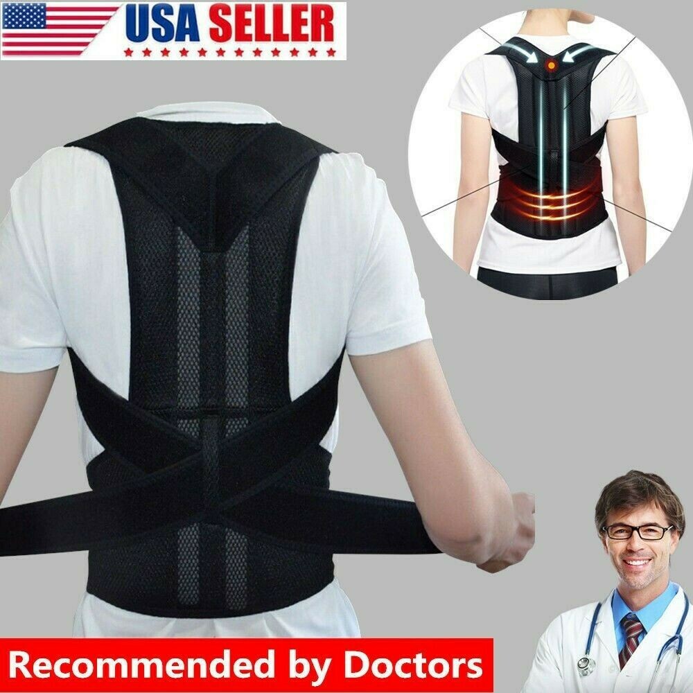 Adjustable Back Posture Corrector Magnetic Therapy Belt Brace Support Women Men