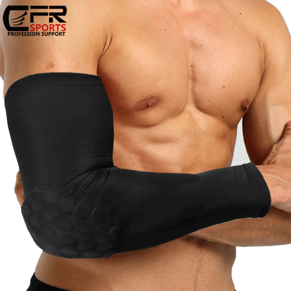 Compression Sleeve Arm Elbow Support Brace Joint Honeycomb Pad Arthritis Workout