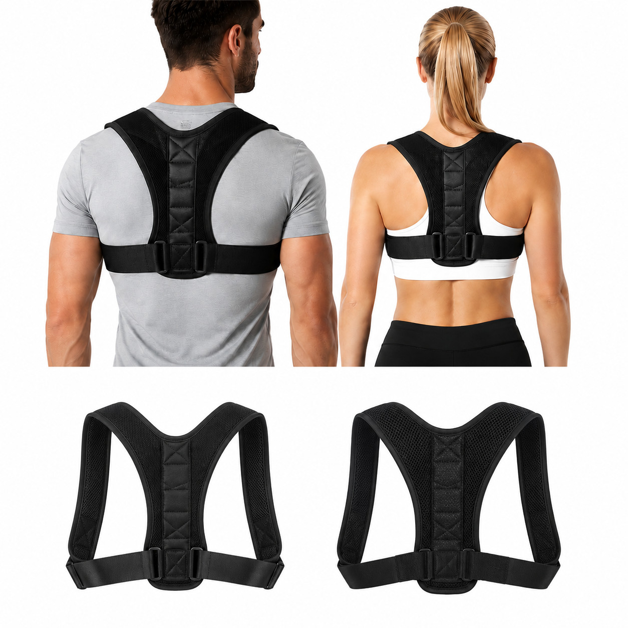 Posture Corrector Adjustable Back Brace Upper Back Support Men Women Breathable
