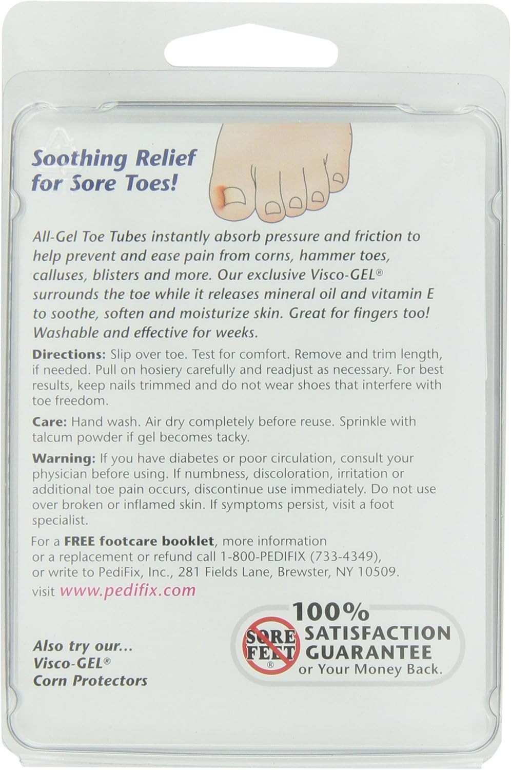 Visco-GEL Toe Tubes 2/Pack, 1 Small & 1 Medium