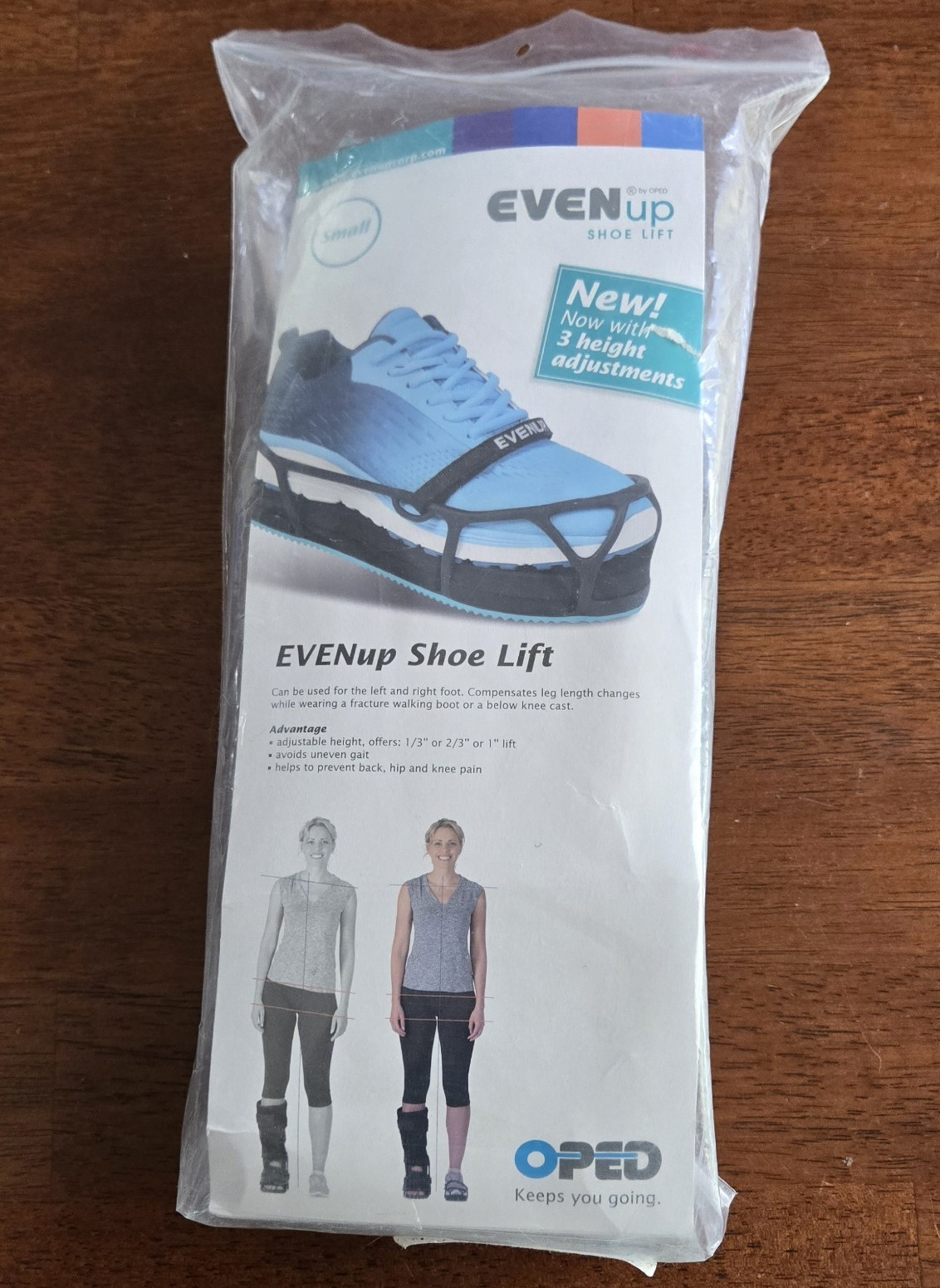 EVENup Shoe Lift Small Black Adjustable 3 Heights Leg Length Discrepancy